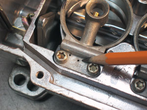 photo 5: air bleeds should be kept clean as part of  regular carburetor maintenance.