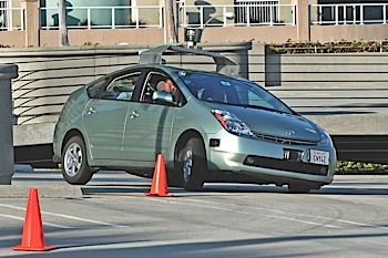 google reported that its experimental autonomous prius has driven more than 300,000 miles without an accident.  photo credit: steve jurvetson