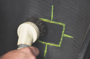 use a vacuum to completely remove the buffing dust.