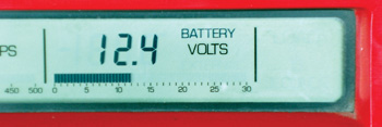 photo 1: a battery should maintain at least 12.4 volts across its terminals before it’s load tested.
