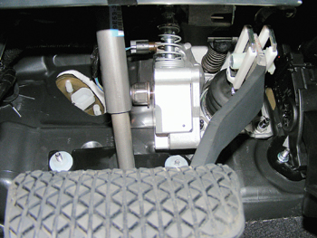 The pedal-operated Simulator Brake Actuator (SBA) system.