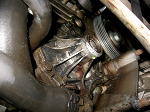 photo 7: water pump failures do occur. location makes replacement time ­consuming.
