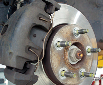 Photo 3: Some brake rotors might cost more to service because on-car machining is required or because a complete disassembly of the front hub is required for replacement.