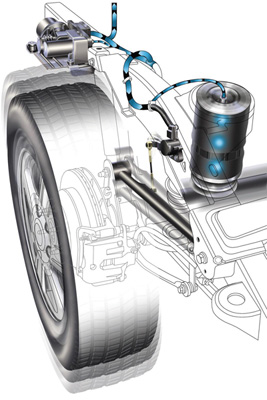 Figure 2: When an air suspension goes flat, it can be very expensive to fix. Remanufactured or new aftermarket parts are one option; the other is to replace the original parts with a conversion kit  that includes conventional coil steel springs with ordinary struts or shocks. 