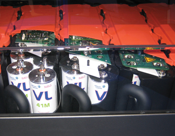 a lithium-ion battery module featured in some hybrid vehicles.